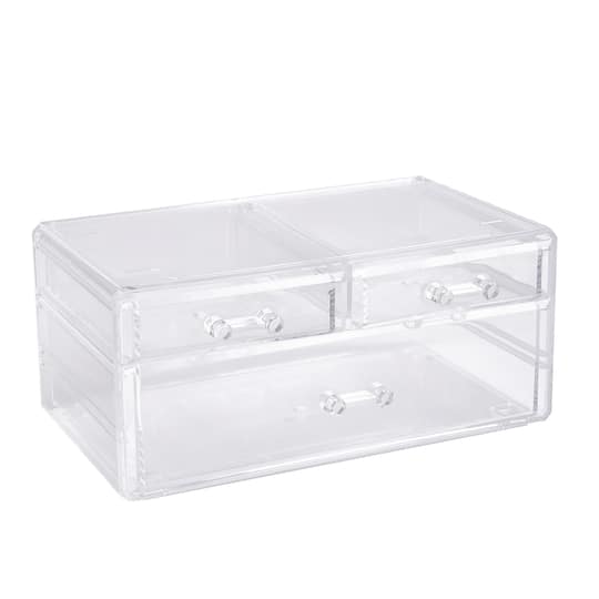 Cecilia Tech 9.5&#x22; Clear Stackable 3-Drawer Jewelry Box